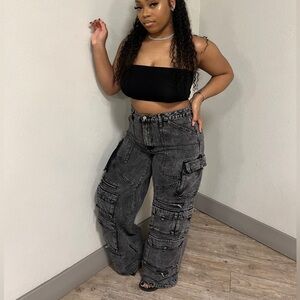 Baggy Cargo jeans , tight fit around waist